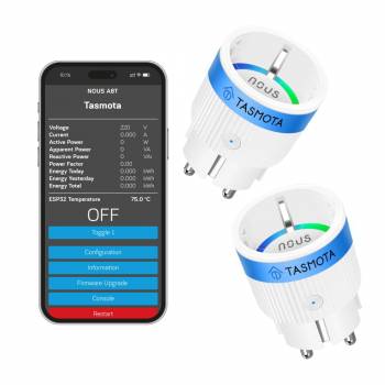 Tasmota Smart Steckdose NOUS A8T – Mini WLAN ESP32 Plug mit Stromzähler