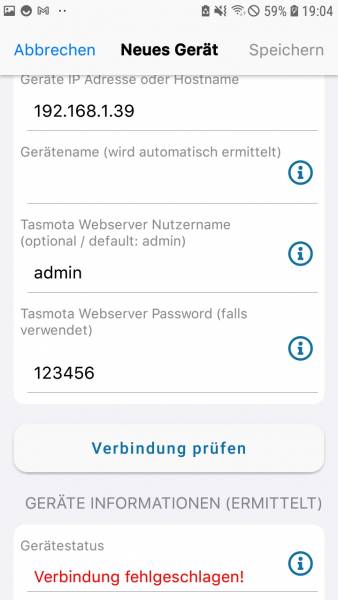 Tasmotrol Android Screenshot Tasmota